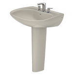 TOTO Prominence Oval Basin Pedestal Bathroom Sink with CeFiONtect for 8 inch Center Faucets, Bone, Vitreous China, LPT242.8G#03