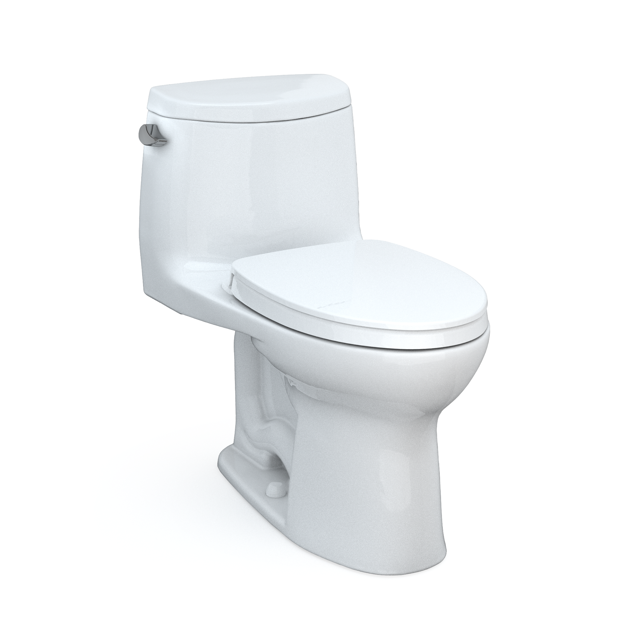 TOTO UltraMax II One-Piece Elongated 1.28 GPF Universal Height Toilet with CEFIONTECT and SS124 SoftClose Seat, WASHLET+ Ready, Cotton White, Vitreous China|Plastic, MS604124CEFG#01