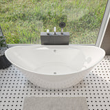 ALFI brand 68" Acrylic Free Standing Oval Soaking Bathtub, White, AB8803