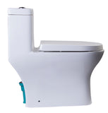 EAGO Porcelain, White, TB353 Dual Flush One Piece Eco-Friendly High-Efficiency Low Flush Ceramic Toilet