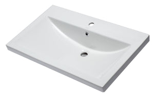 Alternate Image for Eago 31.5" x 19.13" Rectangle Drop In Porcelain Bathroom Sink, White, 1 Faucet Hole, BH001