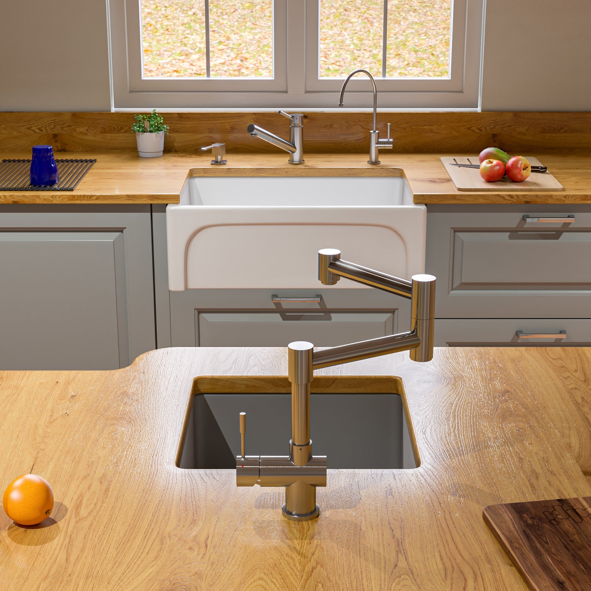 ALFI Solid Brushed Stainless Steel Retractable Single Hole Kitchen Faucet, AB2038-BSS