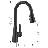 Blanco Atura Pull-Down Dual-Spray Bar Faucet, Matte Black, 1.5 GPM, Brass, 443028