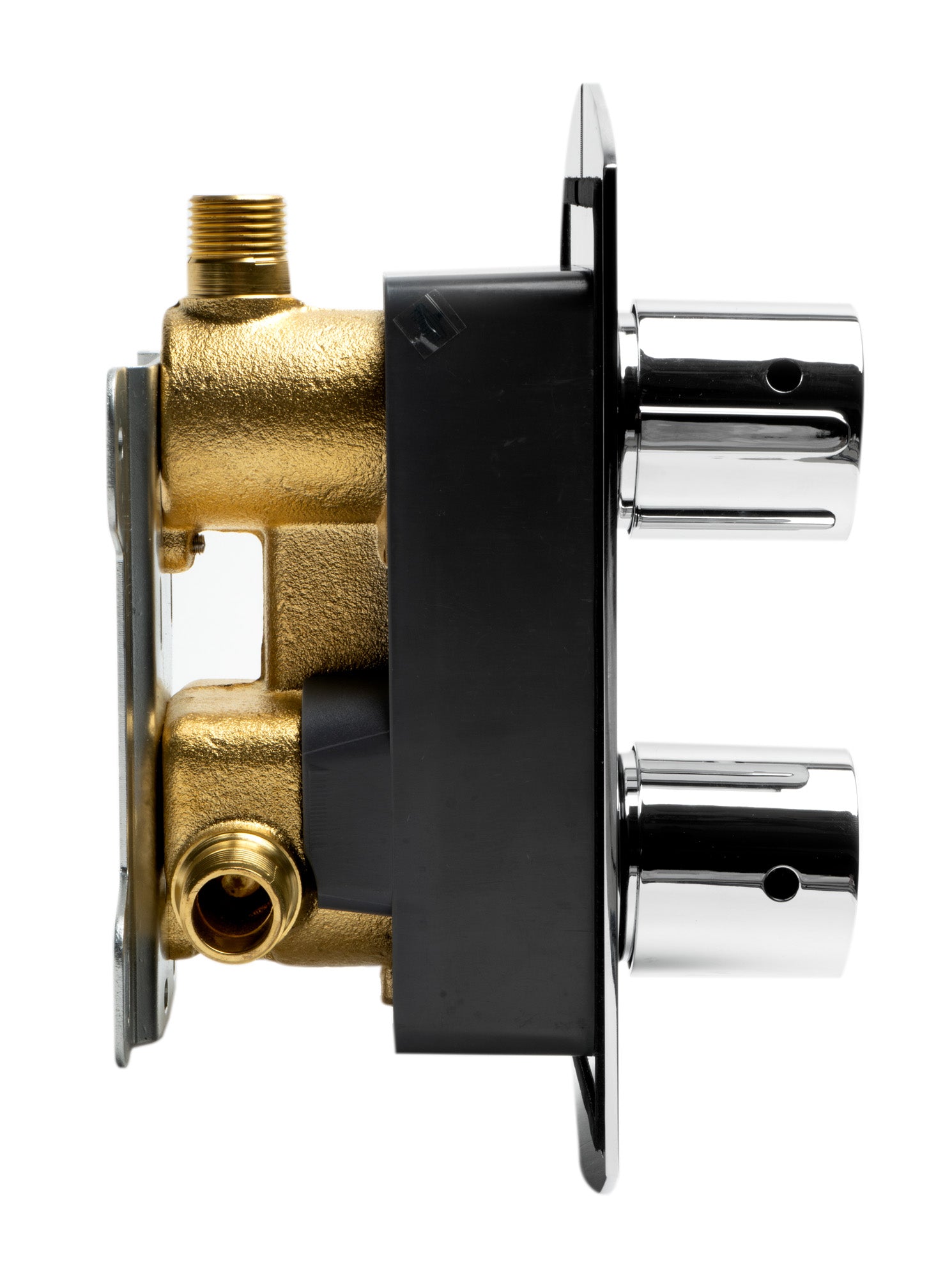 ALFI brand AB3809-PC Polished Chrome Round Knob 1 Way Thermostatic Shower Mixer, Brass