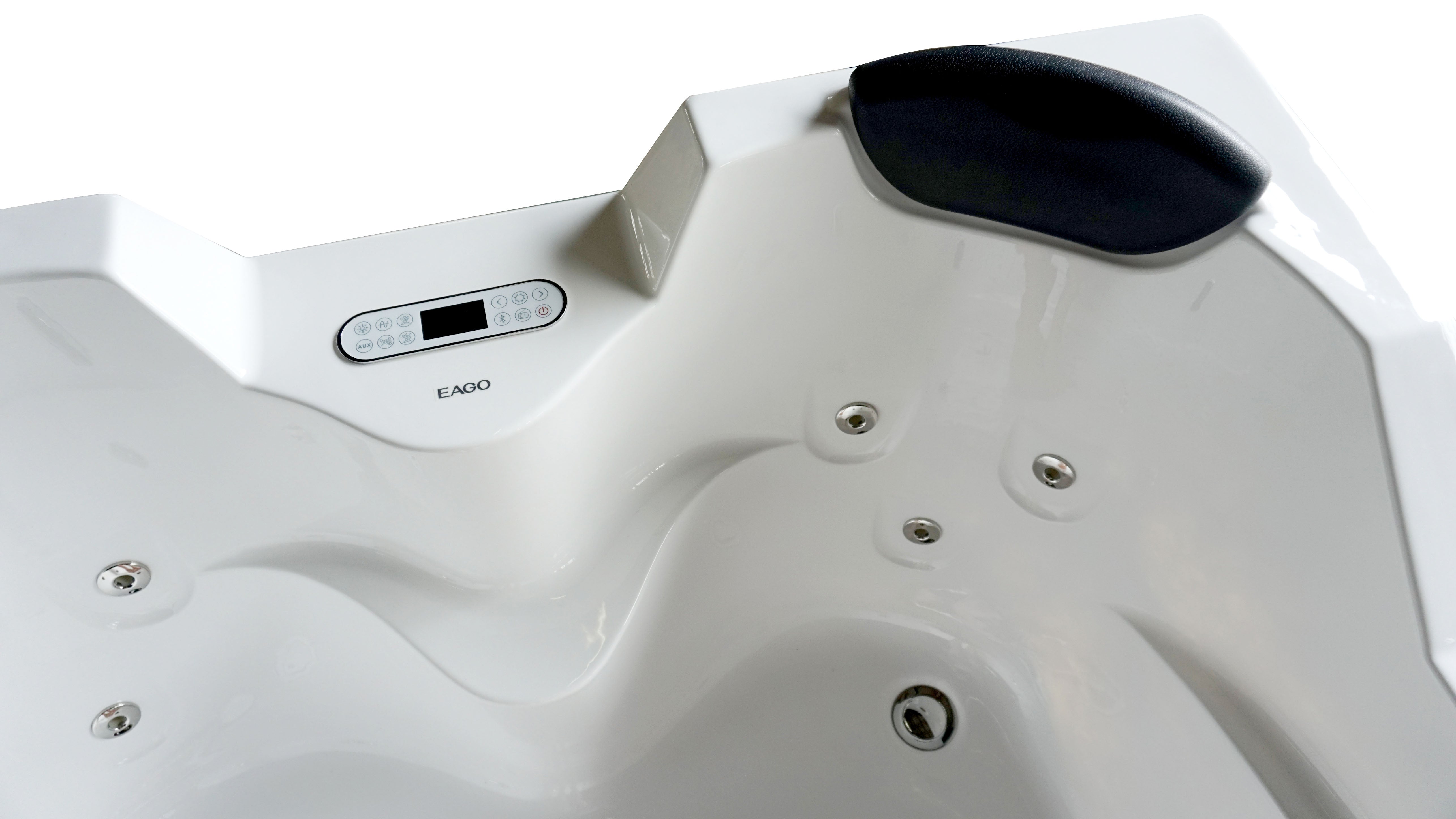 Eago 67" Acrylic Corner Neo-angle Round Bathtub, White, AM113ETL-R