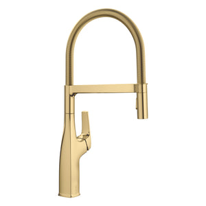 Alternate Image for Blanco Rivana Semi-Pro Pull-Down Dual-Spray Kitchen Faucet, Satin Gold, 1.5 GPM, Brass, 442984