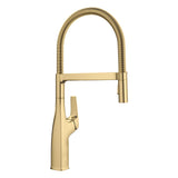 Blanco Rivana Semi-Pro Pull-Down Dual-Spray Kitchen Faucet, Satin Gold, 1.5 GPM, Brass, 442984