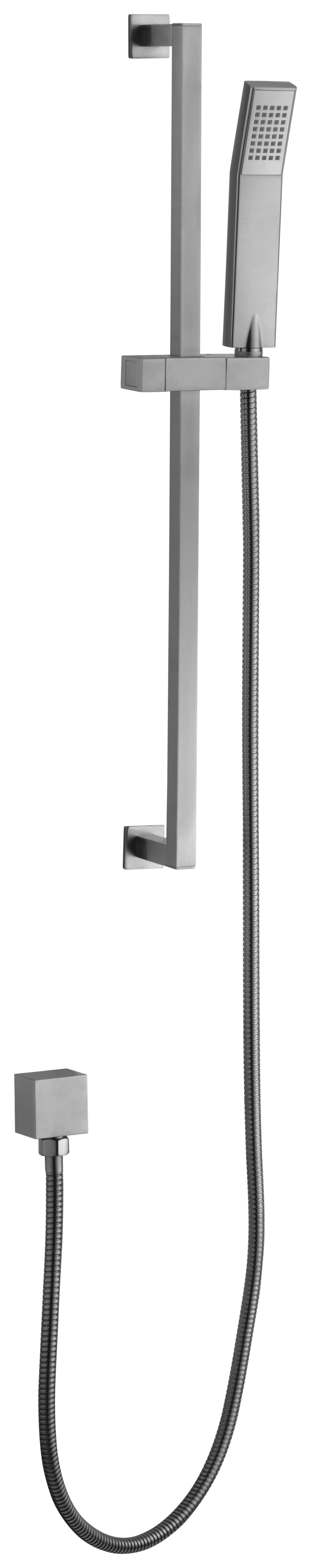ALFI brand AB7606-BN Brushed Nickel Sliding Rail Hand Held Shower Head Set with Hose, Brass