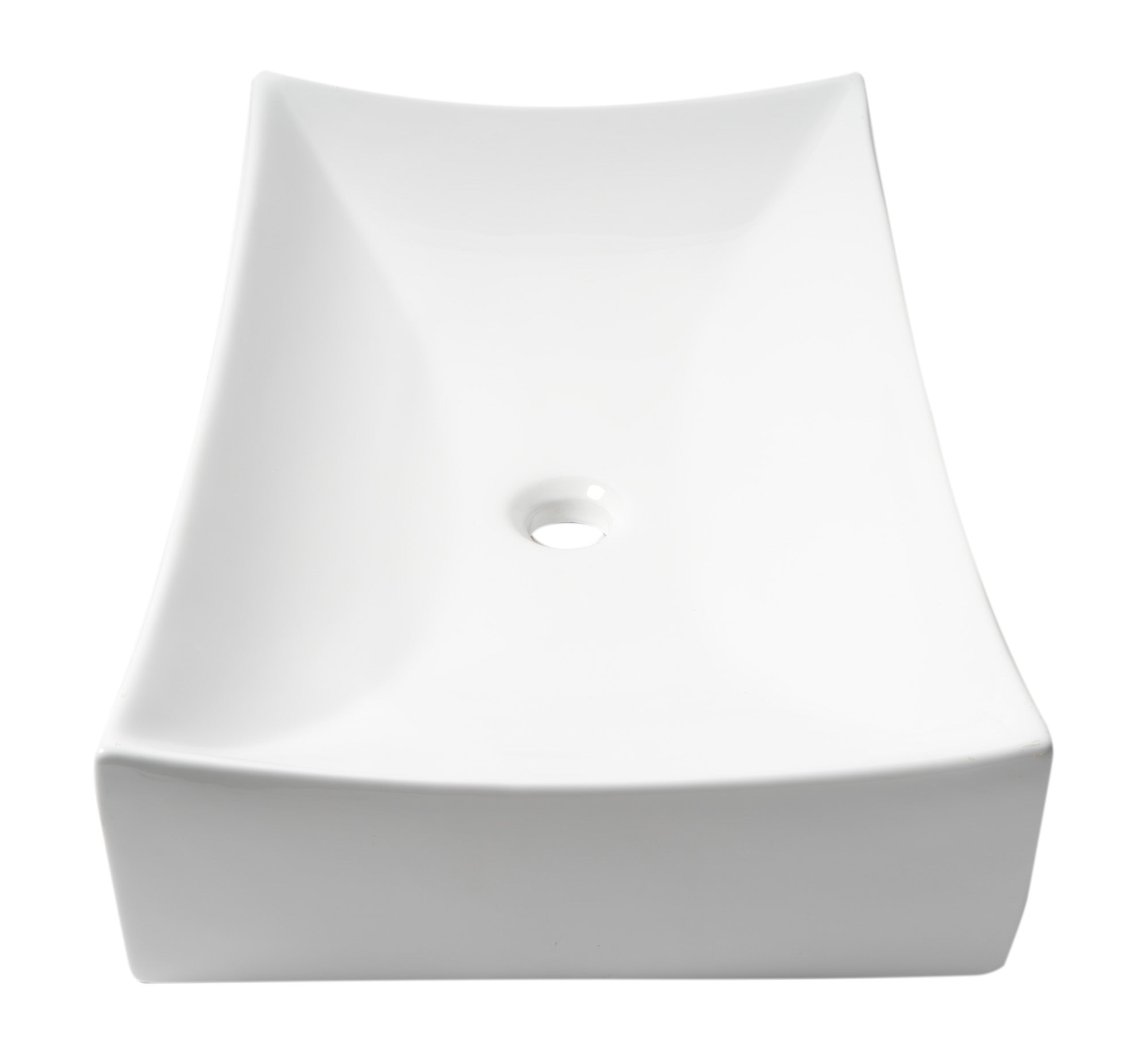 ALFI brand 25.75" x 15.5" Rectangle Above Mount Porcelain Bathroom Sink, White, No Faucet Hole, ABC904