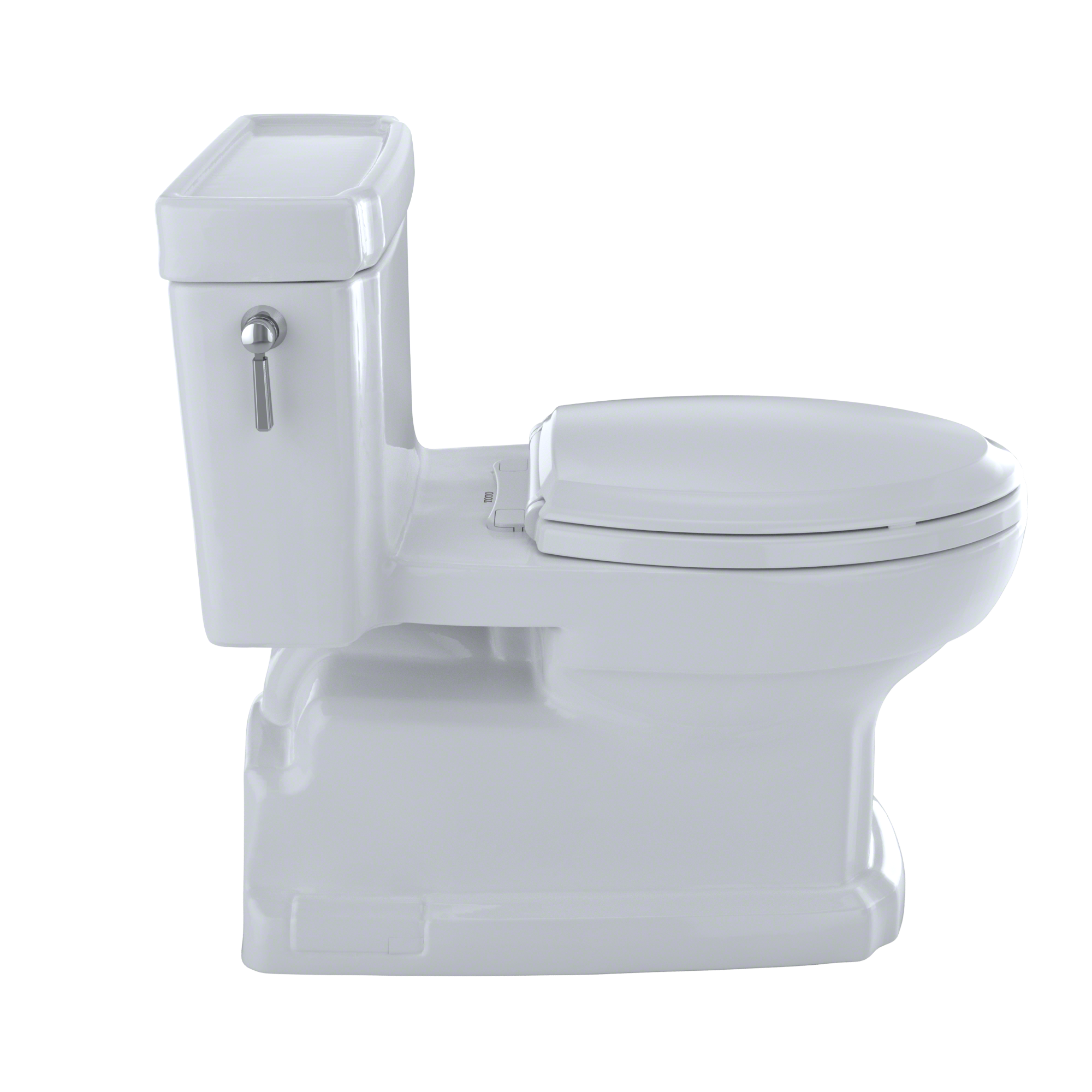 TOTO Eco Guinevere Elongated 1.28 GPF Universal Height Skirted Toilet with CEFIONTECT and SoftClose Seat, Cotton White, Vitreous China|Plastic, MS974224CEFG#01