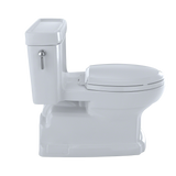 TOTO Eco Guinevere Elongated 1.28 GPF Universal Height Skirted Toilet with CEFIONTECT and SoftClose Seat, Cotton White, Vitreous China|Plastic, MS974224CEFG#01