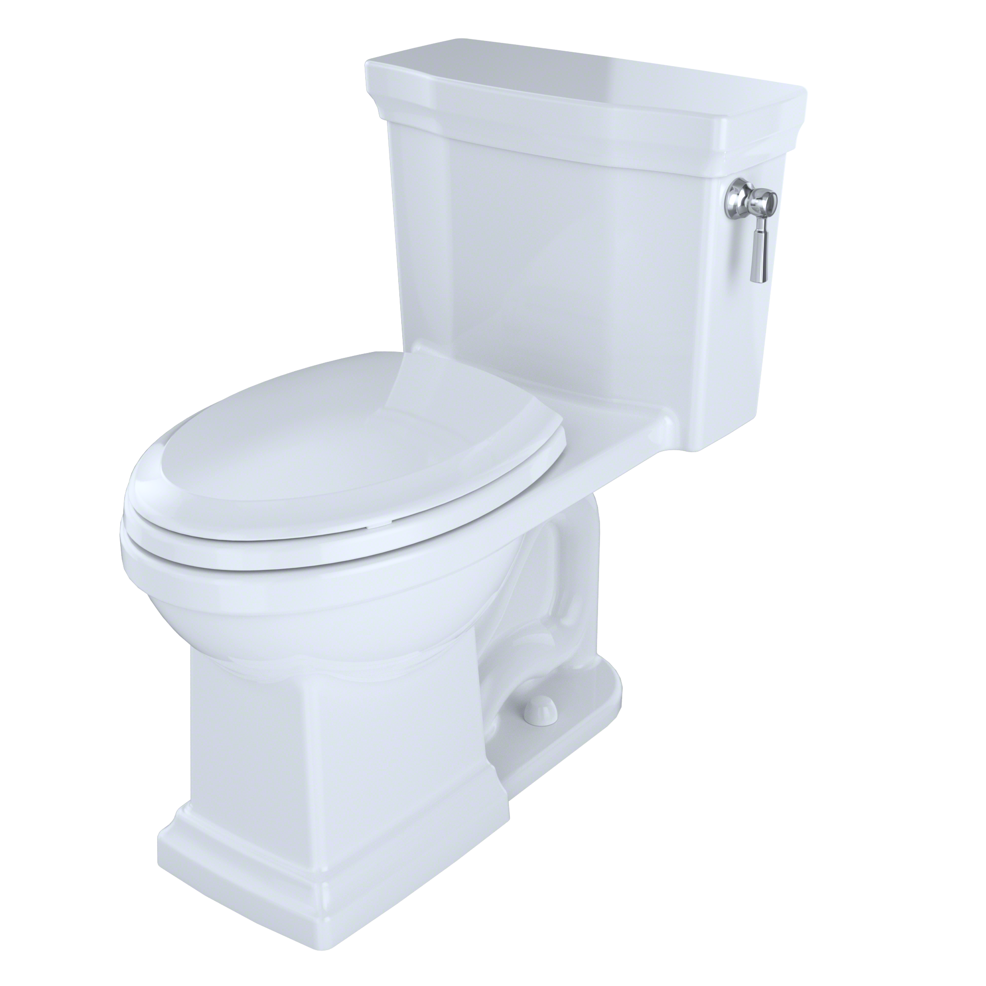 TOTO Promenade II 1G One-Piece Elongated 1.0 GPF Universal Height Toilet with CEFIONTECT and Right-Hand Trip Lever, Cotton White, Vitreous China, MS814224CUFRG#01