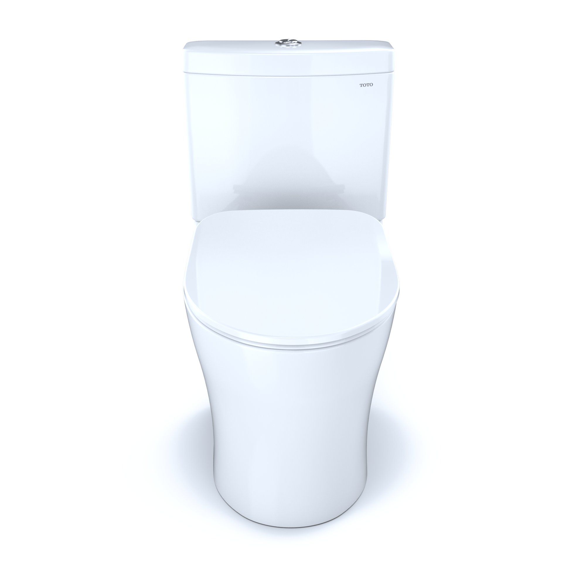 TOTO Aquia IV Two-Piece Elongated Dual Flush 1.28 and 0.9 GPF Toilet with CEFIONTECT and SoftClose Seat, WASHLET+ Ready, Cotton White, Vitreous China, MS446234CEMFGN#01