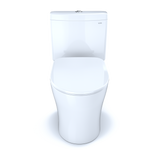 TOTO Aquia IV Two-Piece Elongated Dual Flush 1.28 and 0.9 GPF Toilet with CEFIONTECT and SoftClose Seat, WASHLET+ Ready, Cotton White, Vitreous China, MS446234CEMGN#01