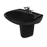 TOTO Prominence Oval Wall-Mount Bathroom Sink and Shroud for 4 Inch Center Faucets, Ebony, Vitreous China, LHT242.4#51