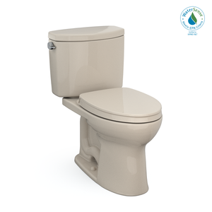 Alternate Image for TOTO Drake II Two-Piece Elongated 1.28 GPF Universal Height Toilet with CEFIONTECT and SS124 SoftClose Seat, WASHLET+ Ready, Bone, Vitreous China|Plastic, MS454124CEFG#03