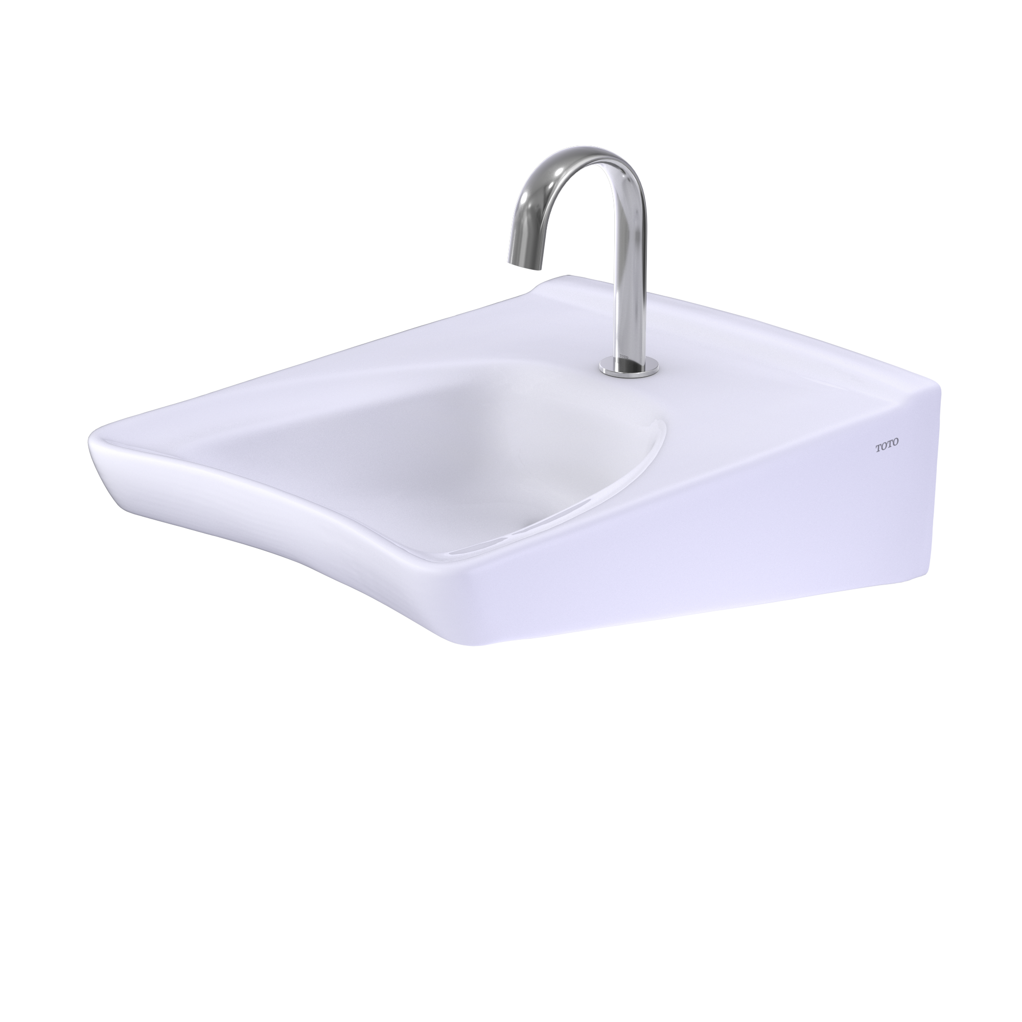 TOTO Commercial 20 1/2" x 27" Rectangle Wallmount Vitreous China Bathroom Sink, ADA Compliant, Cotton White, Single Faucet Hole, LT308#01