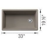 Blanco Inteos 33" Undermount Silgranit Workstation Kitchen Sink, Truffle, No Faucet Hole, 443315