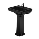 TOTO Promenade 24" x 19-1/4" Rectangular Pedestal Bathroom Sink for Single Hole Faucets, Ebony, Vitreous China, LPT532N#51