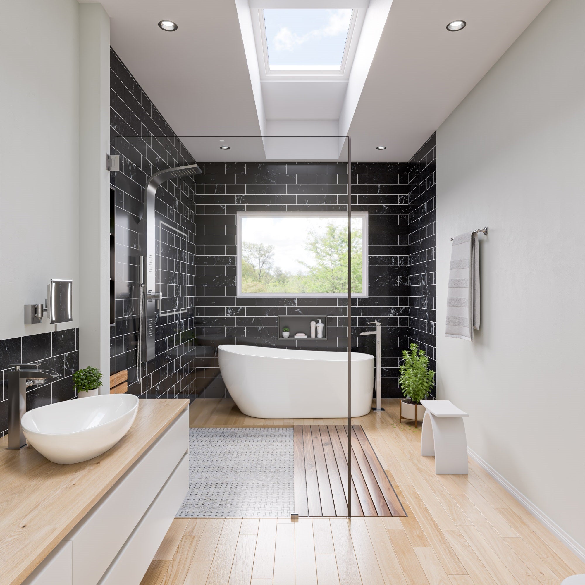 ALFI brand ABSP30 Stainless Steel Shower Panel with 2 Body Sprays, Grey