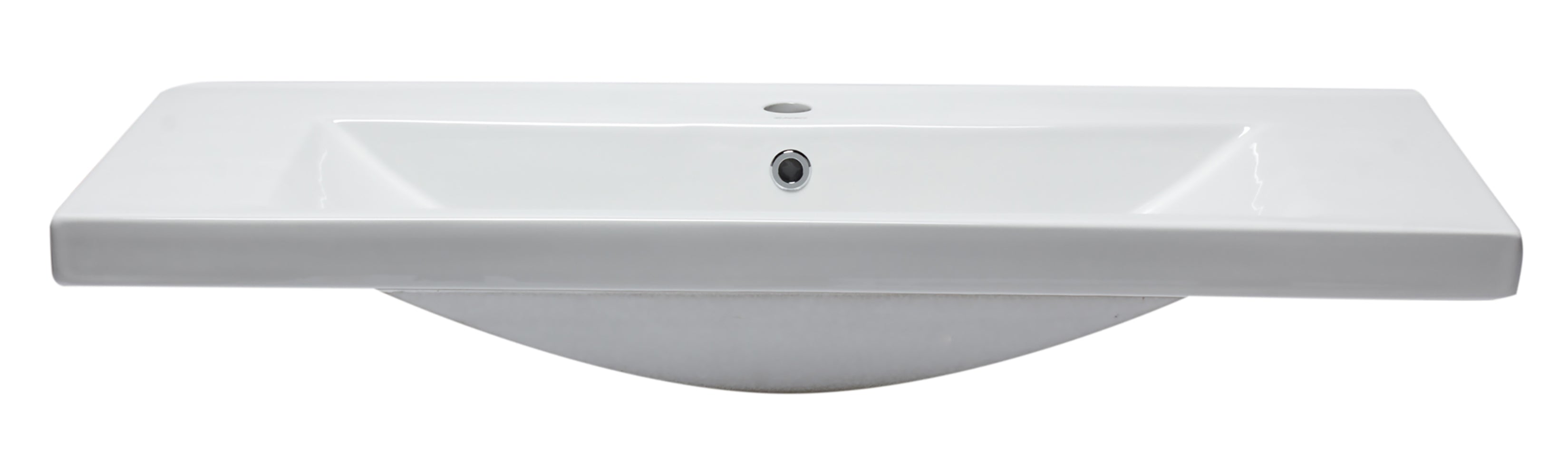 Eago 39.38" x 19.13" Rectangle Drop In Porcelain Bathroom Sink, White, 1 Faucet Hole, BH002