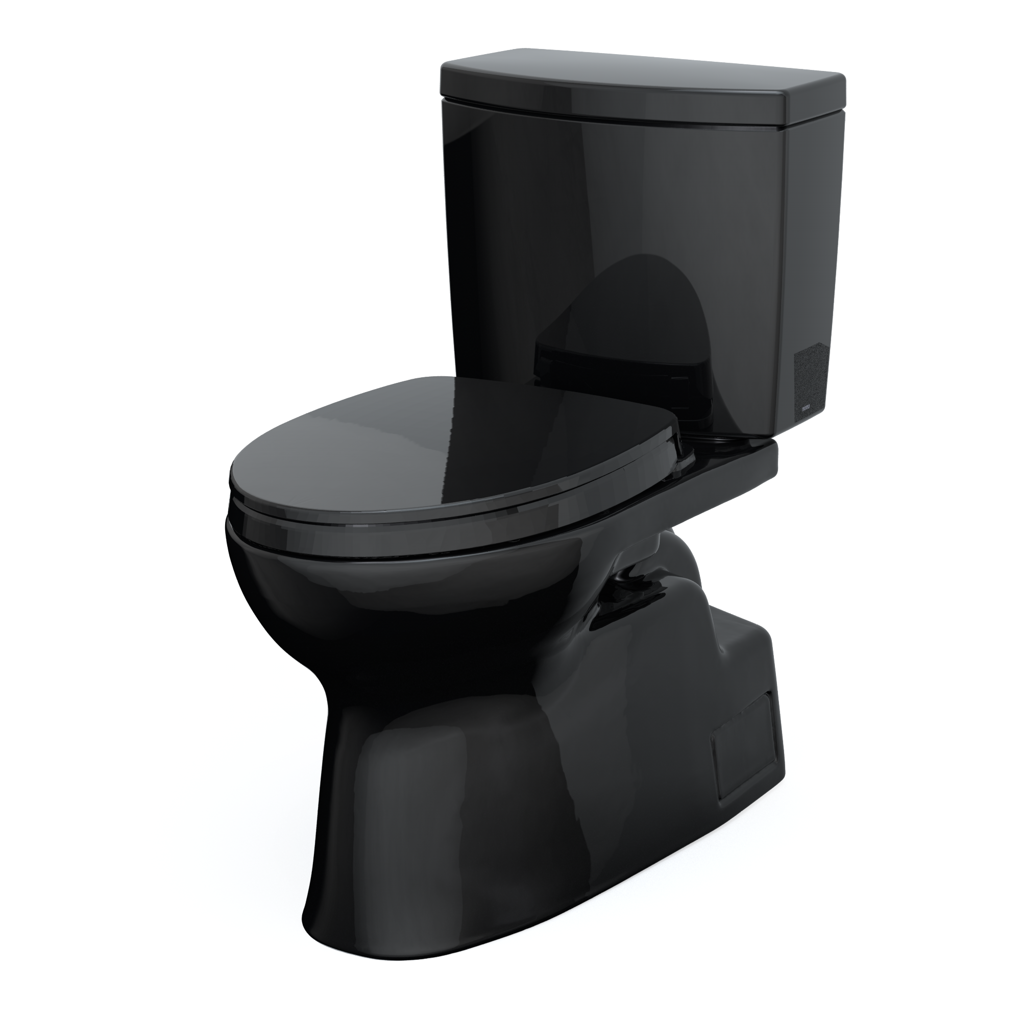 TOTO Vespin II 1G Two-Piece Elongated 1.0 GPF Universal Height Toilet with SS124 SoftClose Seat, WASHLET+ Ready, Ebony, Vitreous China|Plastic, MS474124CUF#51