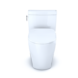 TOTO Aimes One-Piece Elongated 1.28 GPF Toilet with CEFIONTECT and SoftClose Seat, WASHLET+ Ready, Cotton White, Vitreous China, MS626234CEFG#01