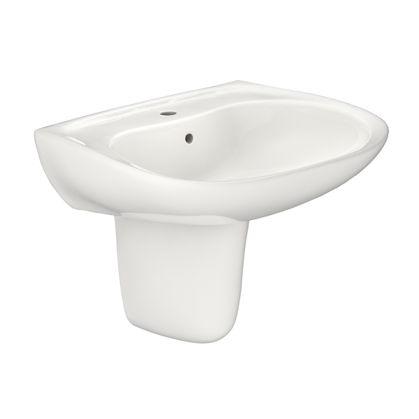 TOTO Prominence Oval Wall-Mount Bathroom Sink with CeFiONtect and Shroud for Single Hole Faucets, Colonial White, Vitreous China, LHT242G#11