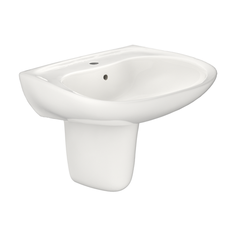 TOTO Prominence Oval Wall-Mount Bathroom Sink with CeFiONtect and Shroud for Single Hole Faucets, Colonial White, Vitreous China, LHT242G#11