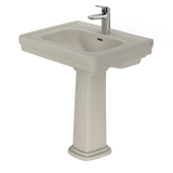 TOTO Promenade 27-1/2" x 22-1/4" Rectangular Pedestal Bathroom Sink for Single Hole Faucets, Bone, Vitreous China, LPT530N#03