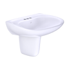 TOTO Prominence Oval Wall-Mount Bathroom Sink with CEFIONTECT and Shroud for 4 Inch Center Faucets, Cotton White, Vitreous China, LHT242.4G#01