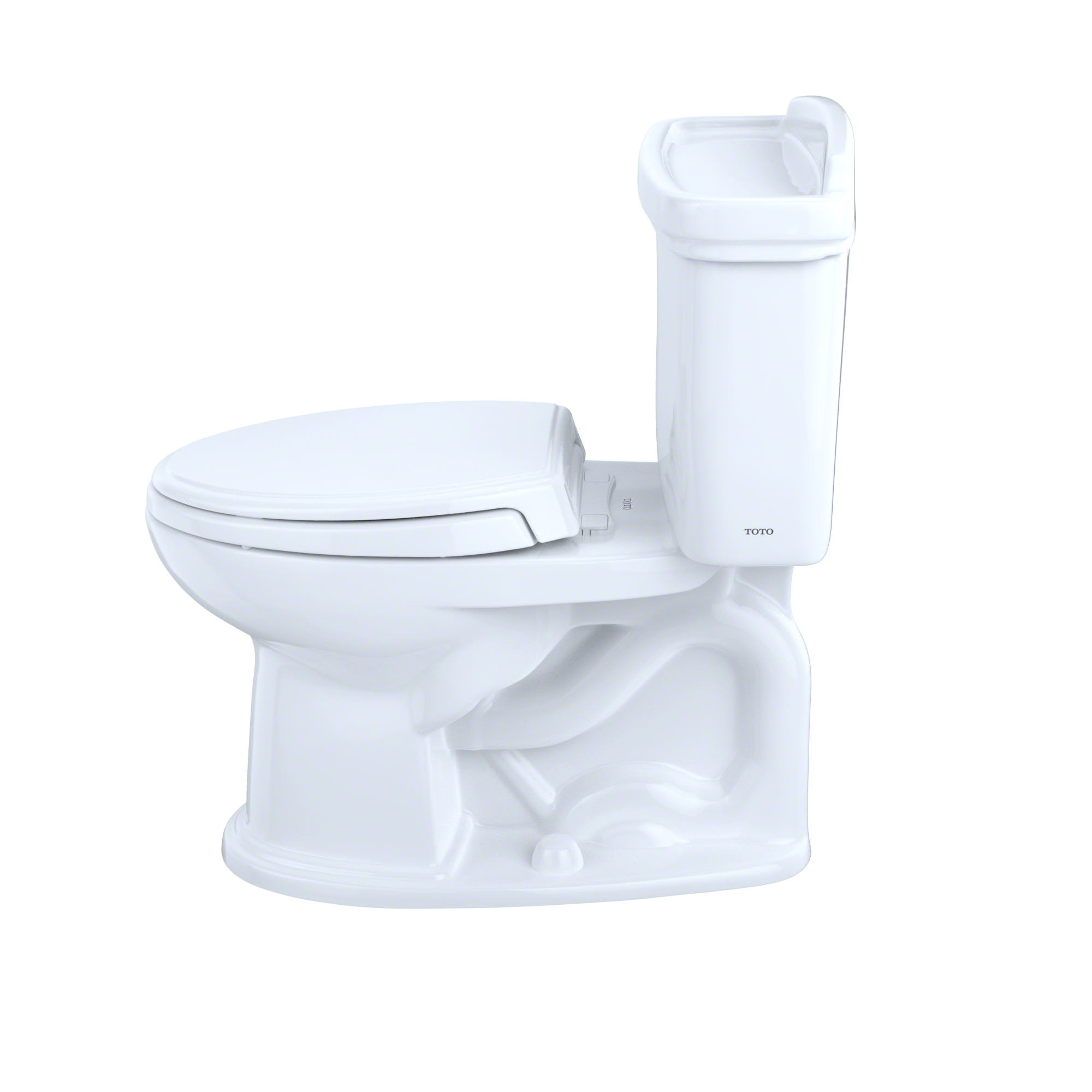 TOTO Eco Dartmouth Two-Piece Elongated 1.28 GPF Universal Height Toilet, Cotton White, Vitreous China, CST754EF#01