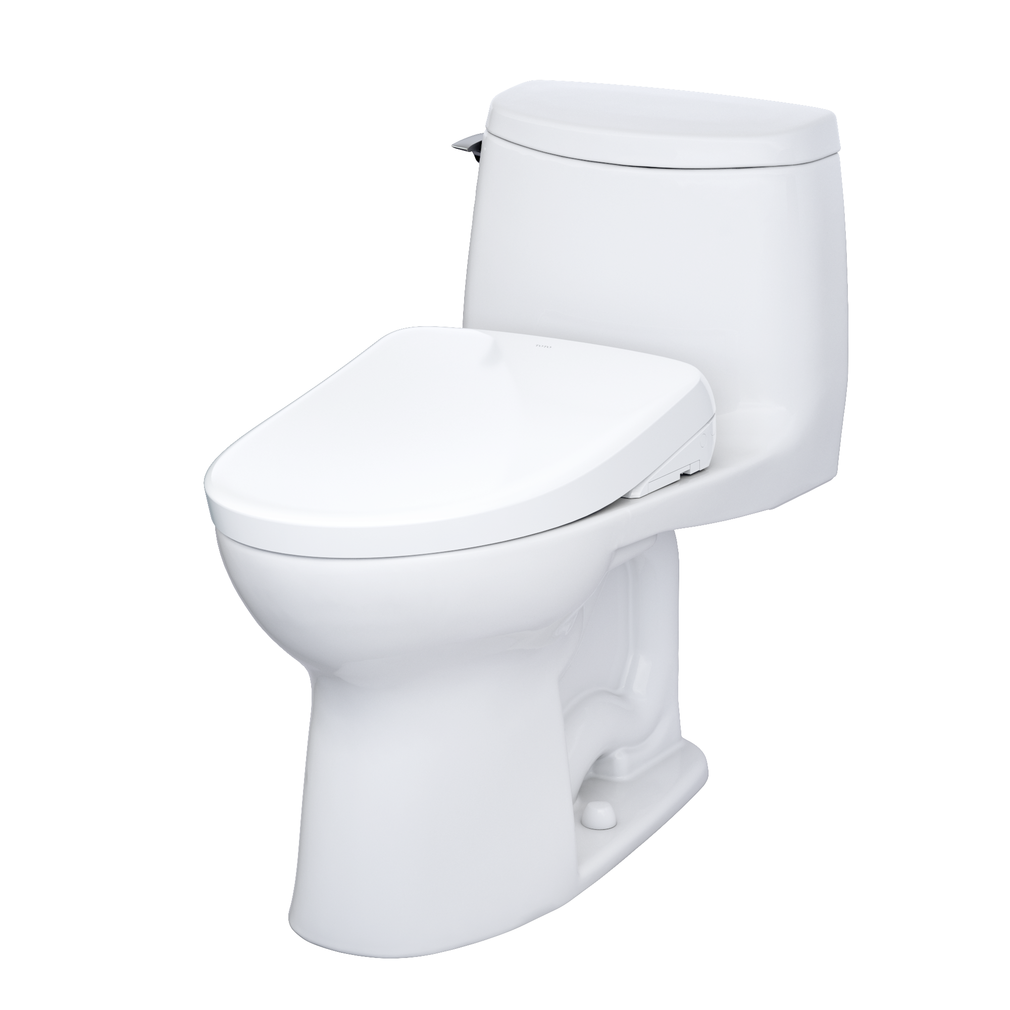 TOTO WASHLET+ UltraMax II 1G One-Piece Elongated 1.0 GPF Toilet with Auto Flush WASHLET+ S7A Contemporary Bidet Seat, Cotton White, Vitreous China|Plastic, MW6044736CUFGA#01