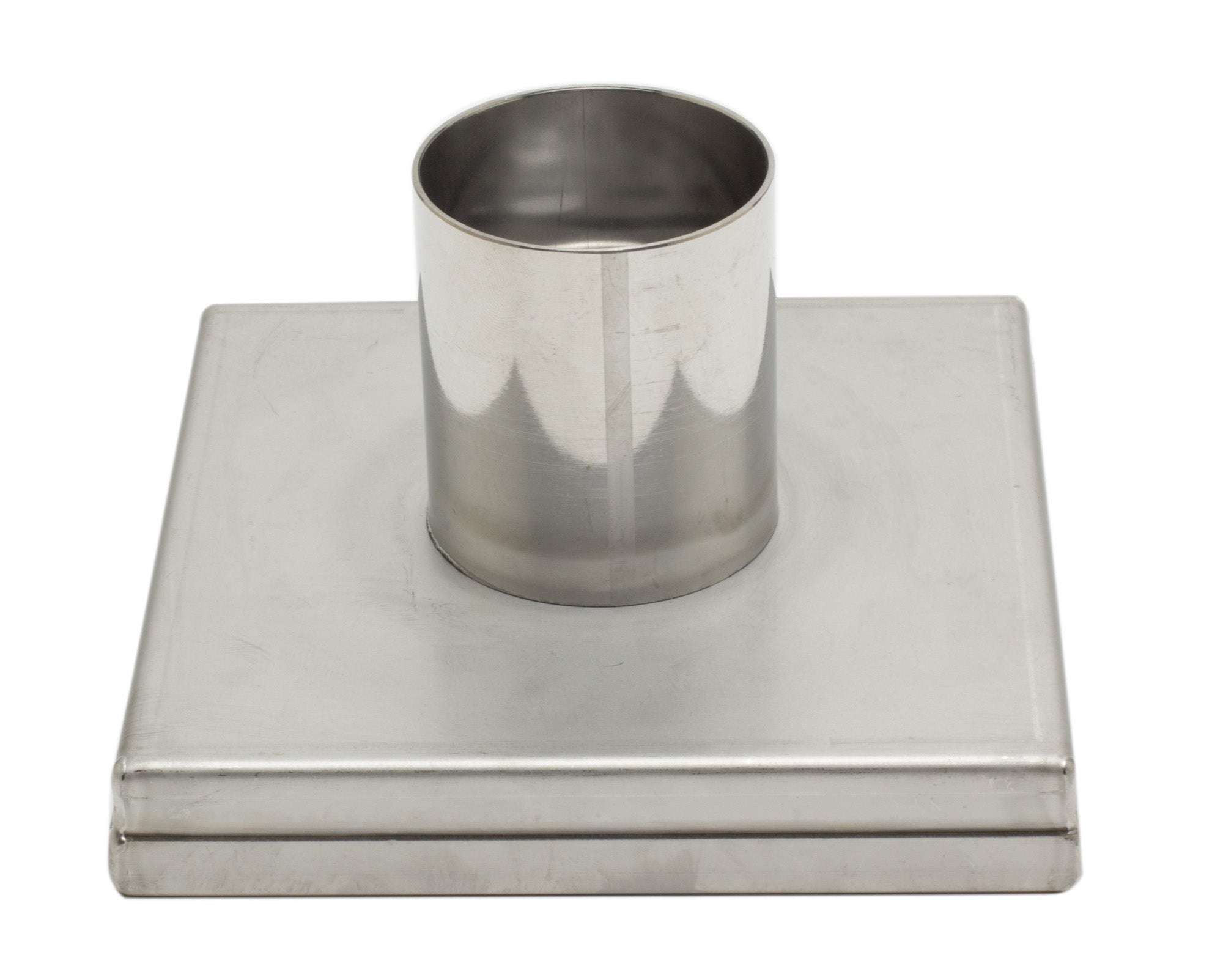 ALFI brand ABSD55D 5" x 5" Square Stainless Steel Shower Drain with Groove Lines, Grey
