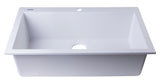 ALFI White 30" Drop-In Single Bowl Granite Composite Kitchen Sink, AB3020DI-W