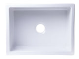 ALFI 24" Thick Wall Single Bowl Fireclay Farmhouse Apron Sink, White, AB2418ARCH-W