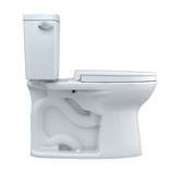 TOTO Drake Two-Piece Elongated 1.28 GPF Universal Height TORNADO FLUSH Toilet with CEFIONTECT and SoftClose Seat, WASHLET+ Ready, Cotton White, Vitreous China, MS776124CEFG#01