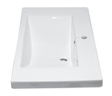 Eago 39.38" x 19.13" Rectangle Drop In Porcelain Bathroom Sink, White, 1 Faucet Hole, BH002