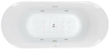 Eago 75" Acrylic Free Standing Oval Air Bubble Bathtub, White, AM1900