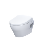 TOTO WASHLET+ EP Wall-Hung Elongated Toilet with S7A Contemporary Bidet Seat and DuoFit In-Wall 0.9 and 1.28 GPF Auto Dual-Flush Tank System, Matte Silver, Vitreous China|Plastic, CWT4284736CMFGA#MS