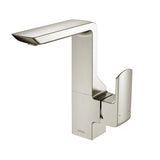 TOTO GR Series 1.2 GPM Single Side Handle Bathroom Sink Faucet with COMFORT GLIDE Technology and Drain Assembly, Brushed Nickel, Brass, TLG02309U#BN