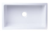 ALFI 30" Single Bowl Thick Wall Fireclay Farmhouse Apron Sink, White, AB3018ARCH-W