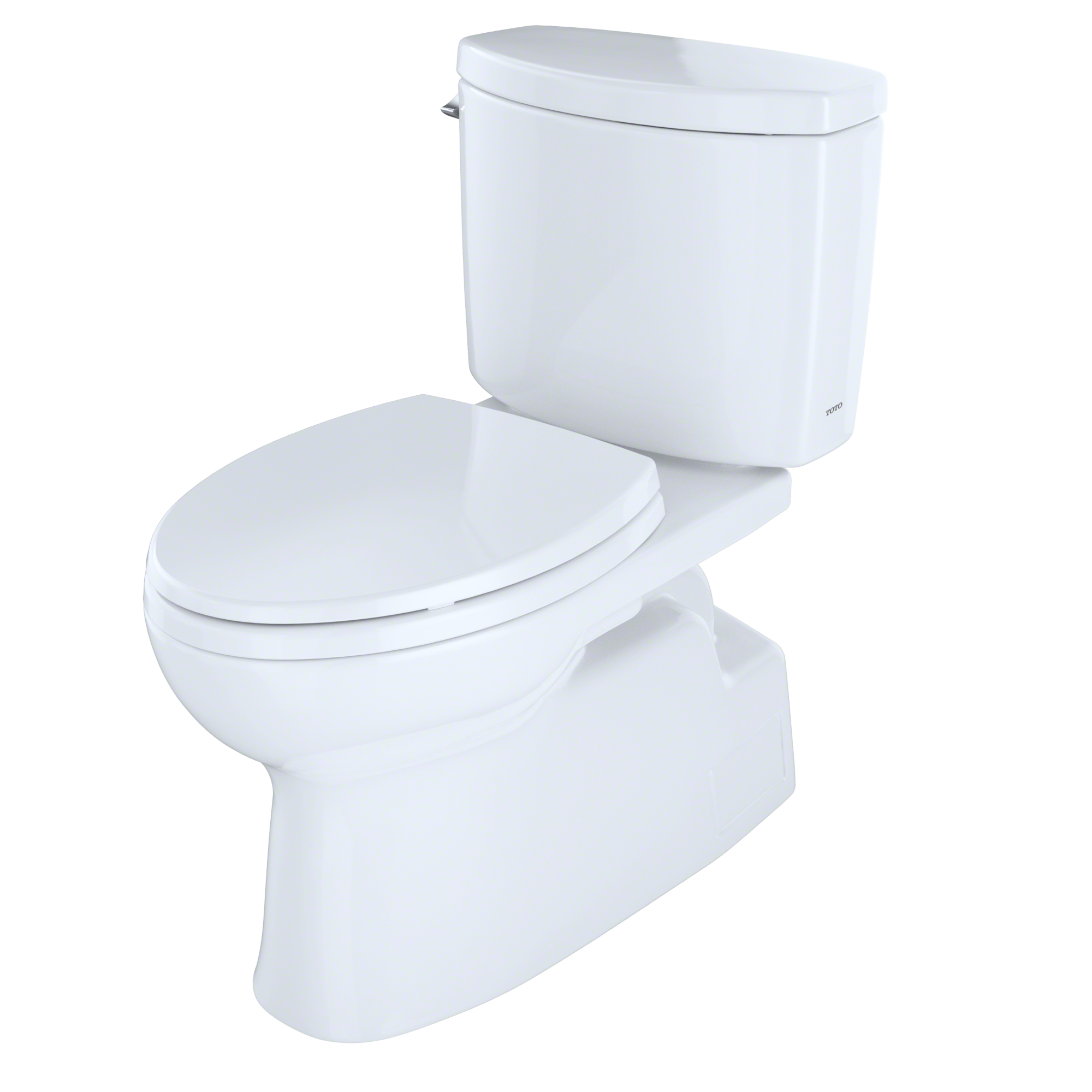 TOTO Vespin II Two-Piece Elongated 1.28 GPF Universal Height Skirted Design Toilet with CEFIONTECT, Cotton White, Vitreous China, CST474CEFG#01