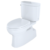 TOTO Vespin II Two-Piece Elongated 1.28 GPF Universal Height Skirted Design Toilet with CEFIONTECT, Cotton White, Vitreous China, CST474CEFG#01