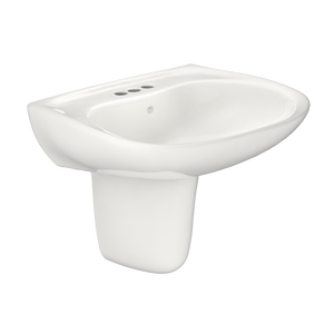 Alternate Image for TOTO Prominence Oval Wall-Mount Bathroom Sink with CEFIONTECT and Shroud for 4 Inch Center Faucets, Colonial White, Vitreous China, LHT242.4G#11