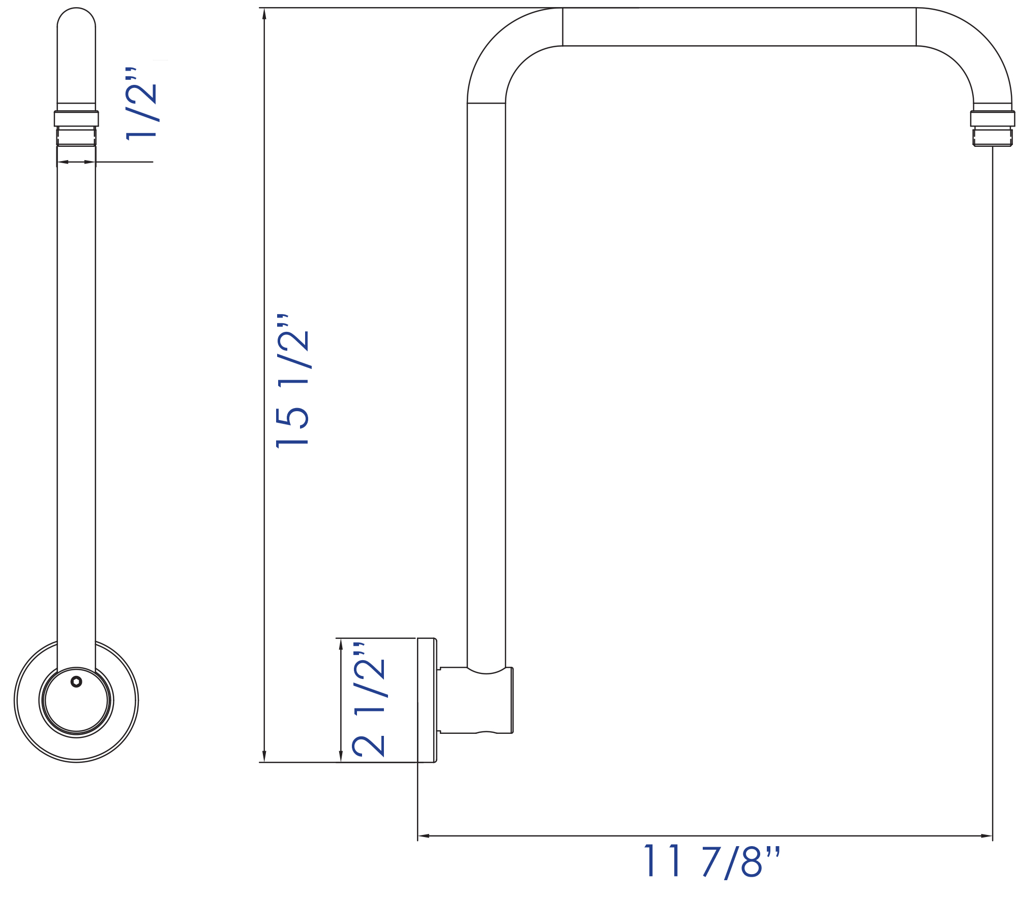 ALFI brand AB12GRW-BN Brushed Nickel 12" Round Raised Wall Mounted Shower Arm, Brass