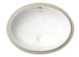 ALFI brand 22.5" x 16.75" Oval Under Mount Porcelain Bathroom Sink, White, No Faucet Hole, ABC602