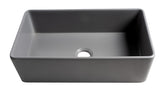 ALFI brand 33" Fireclay Farmhouse Sink, Gray Matte, No Faucet Hole, ABF3318S-GM