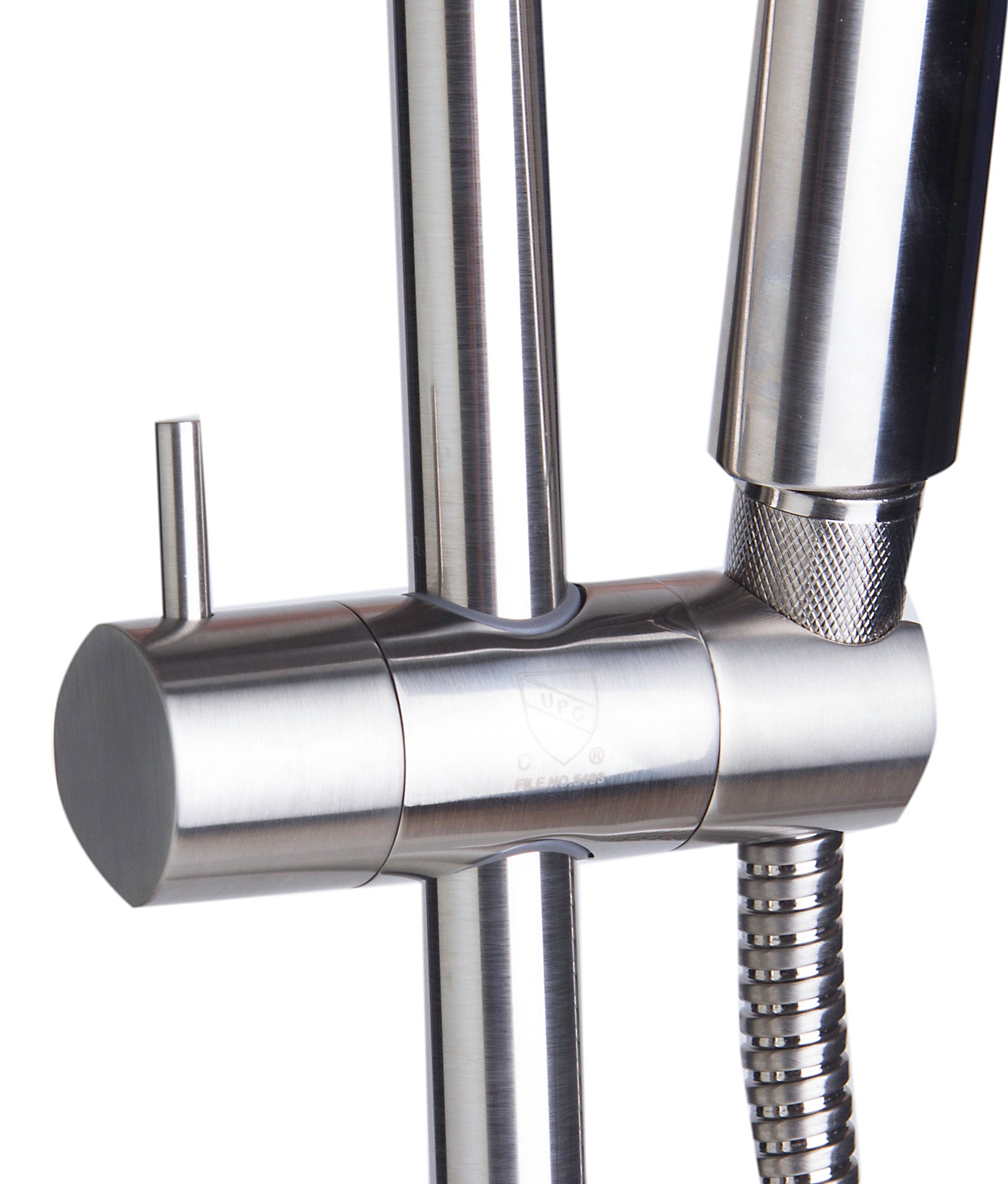 ALFI brand AB7938-BN Brushed Nickel Sliding Rail Hand Held Shower Head Set with Hose, Brass