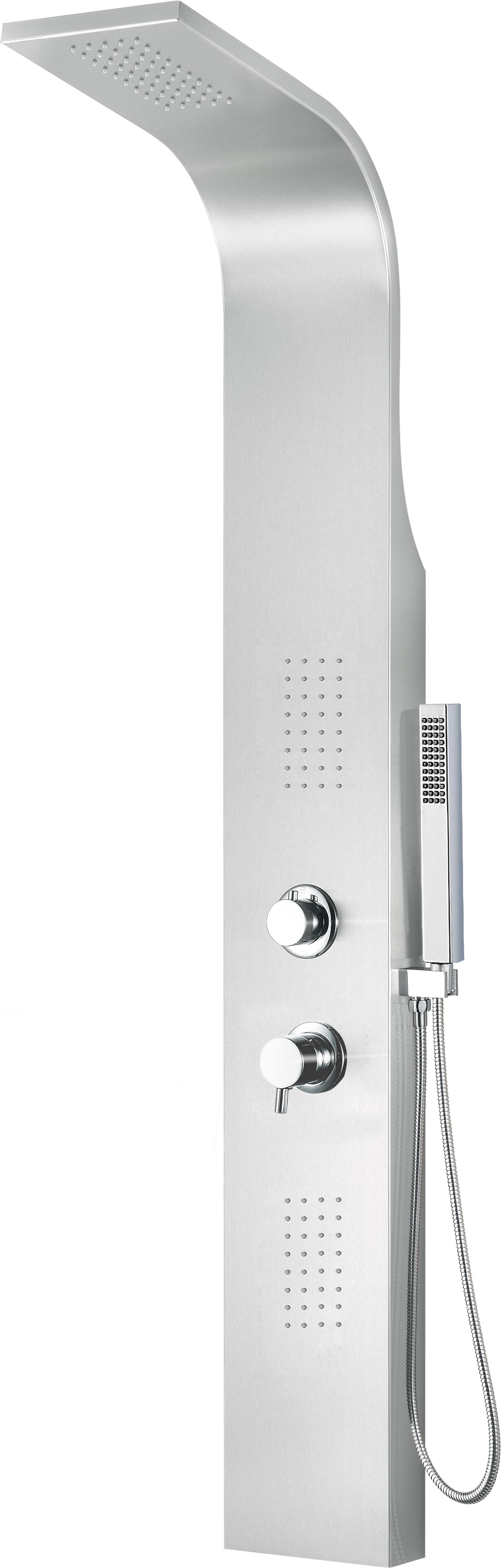 ALFI brand ABSP20 Modern Stainless Steel Shower Panel with 2 Body Sprays, Grey